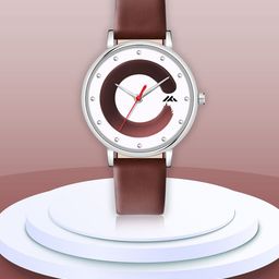 VIRAKTI Unisex Brass Dial & Leather Bracelet Style Straps Analogue Watch G-18-BROWN 07-image-70
