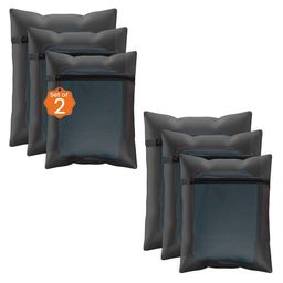 Kuber Industries Black 6 Pieces Reusable Rectangular Durable Laundry Bags With Zipper-38