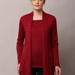 RiseMax Women Longline Lapel Shrug-58