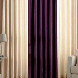 BELLA TRUE Burgundy & Cream 3 Pieces Black Out Door Curtains-image-88