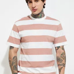 max Men Striped Round Neck Pure Cotton T-shirt-picture-19