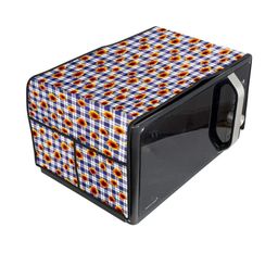 The Furnishing Tree Waterproof & Dustproof PVC Microwave Oven Top Cover with 4 Utility Pockets Ging-image-57