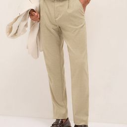 THE BEAR HOUSE Men Textured Pleated Regular Fit Formal Trouser-image-20