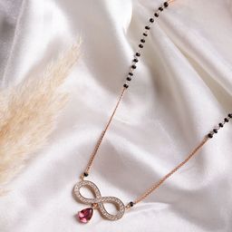 PANASH Gold-Plated Artificial Stones and Beads Mangalsutra-image-29