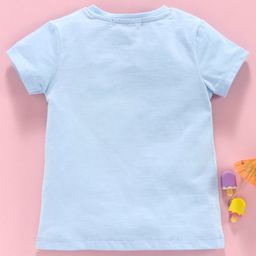Memory Life Half Sleeves Tee 2 in 1 Design Changing Sequin Patch - Blue image 3