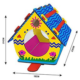 Webby DIY Wooden Build & Paint Bird House - Multicolour image 3
