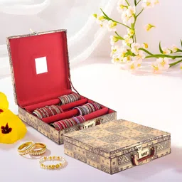 Aura Gold-Toned Set of 2 Regular Jewellery Organiser Organisers-31