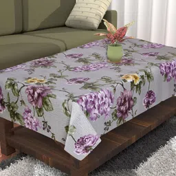 Dakshya Industries Purple Floral Waterproof Plastic 4-Seater Table Cover-image-76