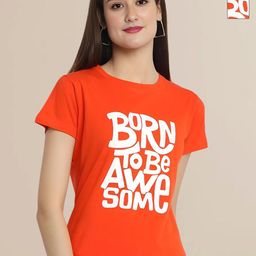 Mast & Harbour Women Typography 2 Printed Applique T-shirt-image-95