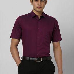 Van Heusen Men Slim Fit Spread Collar Textured Cotton Formal Shirt-picture-24