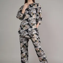 BAESD Women Floral Printed Regular Kurta with Trousers-image-78
