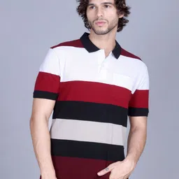 HARBOR N BAY Striped Cotton Polo Collar T-shirt-picture-33