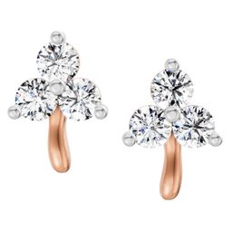 Sparkles 0.52 Ct 14K Rose Gold 3 Stone Lab Grown Diamond Earring-image-96
