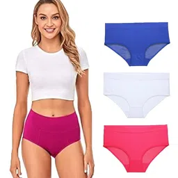 YOU FOREVER Women Pack Of 3 High-Rise Cotton Hipster Briefs-image-43