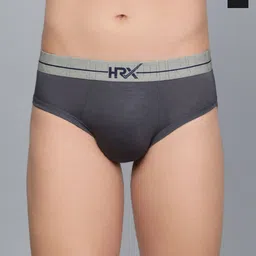 HRX by Hrithik Roshan Pack of 2 Breathable Basic Briefs HRX_BRF_002_GR_BLKCM_2PC-48
