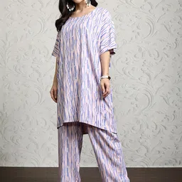 Vishudh Printed Round Neck Tunic With Trouser image 4