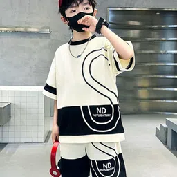 StyleCast x Revolte Boys Printed Pure Cotton T-shirt & Shorts-image-45