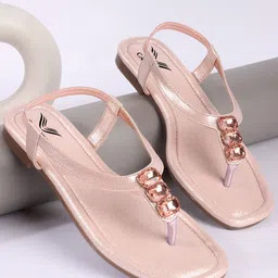 carrito Women Embellished T-Strap Flats-picture-1