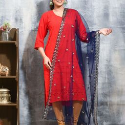 swatika Ethnic Motifs Embroidered Dupatta with Sequinned-3