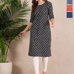 Anouk Rustic Women Pack of 4 Ethnic Motifs Printed Crepe Kurta-image-74