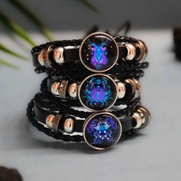 Japam Zodiac Cosmic Leather Wraparound Bracelet-42