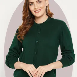 Zigo Women Woollen Crop Cardigan-45