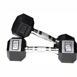 HackerX 2-Pcs Rubber Dumbbells 10 kg Each-7