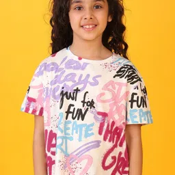 Anthrilo Girls Floral Printed T-shirt-14