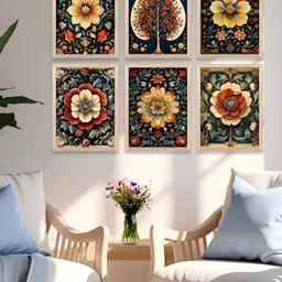Kotart Brown & Green 6 and more Piece Wood Floral and Botanical Wall Paintings-image-41