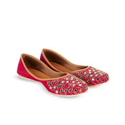 Truffle Collection Women Embellished Ethnic Mojaris-image-93