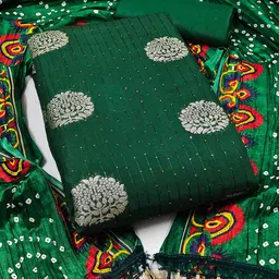 SHADOW & SAINING Floral Woven Design Sequinned Jacquard Unstitched Dress Material-image-62