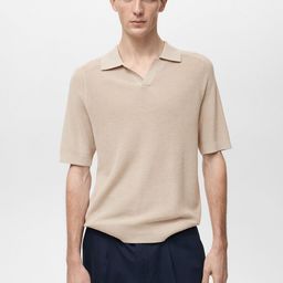 MANGO MAN Polo Collar Knitted T-shirt-image-55