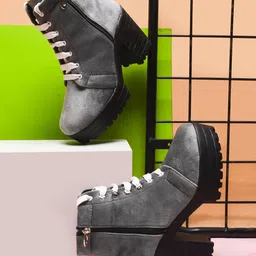 Killer Women Round Toe Block Heel Boots-image-43