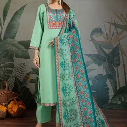 Women Basket Women Printed Regular Kurta with Trousers & Dupatta-30