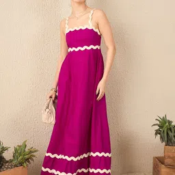 Uptownie Printed Cotton Ric-Rac Dress-image-28