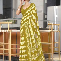PEENGAX Printed Pure Cotton Block Print Saree-38