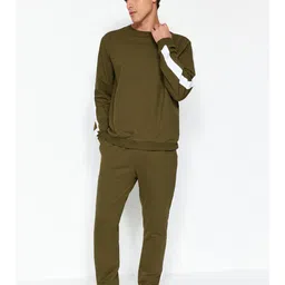 Trendyol Men Round Neck Long Sleeves Night suit-image-11