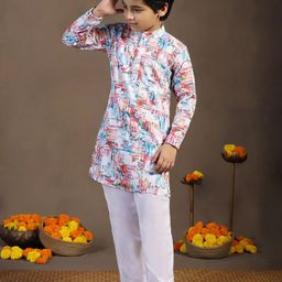 FASHION DREAM Boys Floral Printed Regular Kurta with Pyjamas-image-45