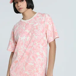 Puma Women Nature 2.0 Printed Pure Cotton Relaxed Fit Short Sleeve T-Shirt-image-88