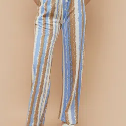 Ginger by Lifestyle Women Striped Mid-Rise Trousers-image-41