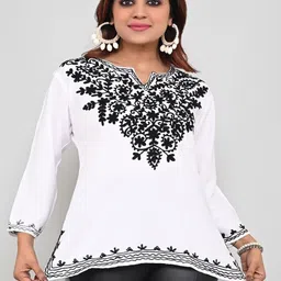 BLUE KART Women Floral Embroidered Chikankari Kurti-picture-49