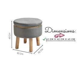 Shadowkart Set Of 2 Black & Grey Pouffes Sitting Stool Ottomans image 5