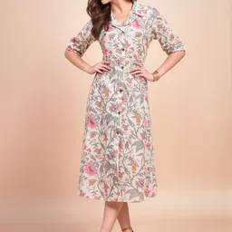 Moda Rapido Floral Print A-Line Dress-picture-22