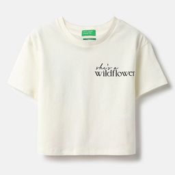 United Colors of Benetton Girls Typography Printed Round Neck Pure Cotton T-shirt-picture-48