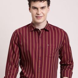Turtle Men Relaxed Slim Fit Striped Casual Shirt-image-92