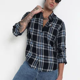 SHOWOFFFF Men Comfort Slim Fit Tartan Checked Casual Shirt-image-64