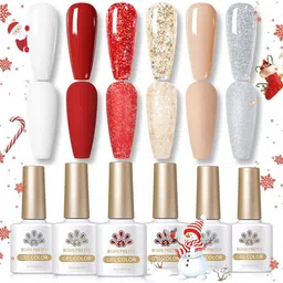 BORN PRETTY Set Of 6 All Shine On Me Gel Nail Polish - 10 ml Each - SQ01-SQ06-18