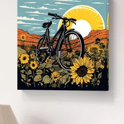Livin'luxe Black & Yellow Floral & Botanical Printed Canvas Wall Art-23