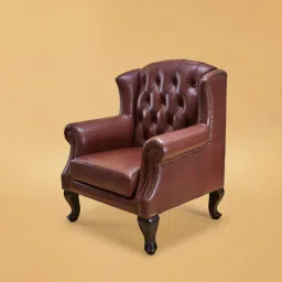 three sixty Heirloom Leather Lounge Chair In Brown Colour-picture-38