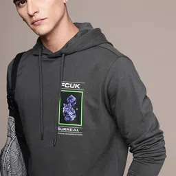 FCUK Graphic Printed Hooded Sweatshirt-image-42